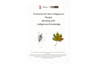 Cover of “Protocols for Non-Indigenous People Working with Indigenous Knowledge” with leaf illustrations.